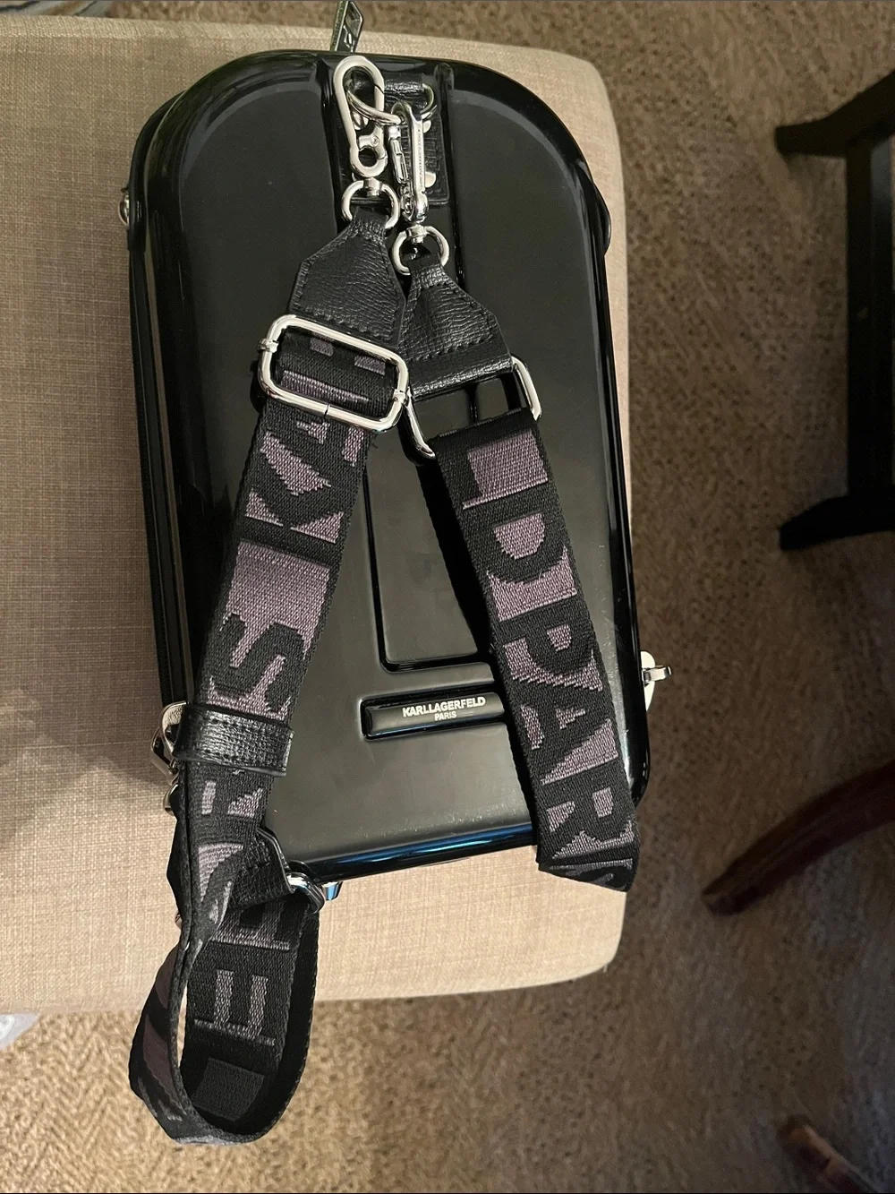 Karl lagerfeld paris ,black hardshell backpack